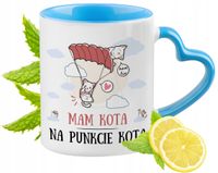 Kotki Kotek Kot Kubek Błękitny Z Uszkiem W Kształcie Serca Na Prezent
