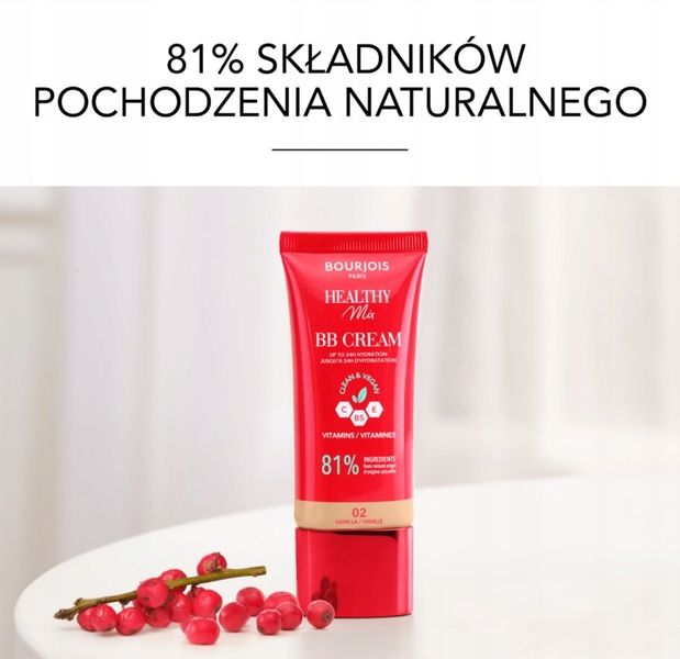 Bourjois Healthy Mix BB Cream lekki krem BB do twarzy 02 Vanilla 30ml zdjęcie 6
