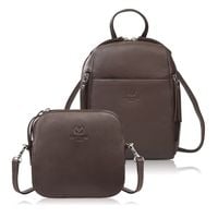 plecak damski skórzany ay-26 i mała torebka na ramię