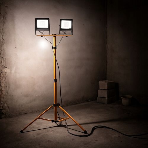 Halogen LED Statyw Budowlany Naświetlacz 2X 60W Zestaw Stojak RIWALL na Arena.pl