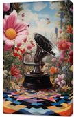 Obraz 60x100cm Gramofon w Kwiatach