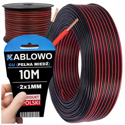 KABEL GŁOŚNIKOWY PRZEWÓD DWUŻYŁOWY AUDIO HQ OFC CU 2x1MM KABLOWO 10M na Arena.pl