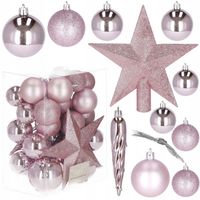BOMBKI NA CHOINKĘ STROIK 33 SZT CHOINKOWE 8/6/5 ZESTAW NIETŁUKĄCE + GWIAZDA