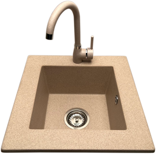 Zlewozmywak jednokomorowy FRENIT 12 beż + bateria NOON na Arena.pl