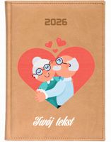 KALENDARZ A5 2026 DZIENNY książkowy NADRUK na dzień babci dziadka + imiona