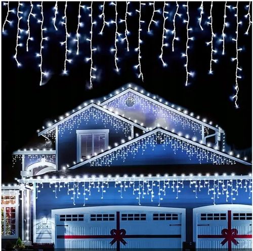 SOPLE 500 LED biały zimny + FLASH LAMPKI ZEWNĘTRZNE 23m GIRLANDA Kurtyna na Arena.pl