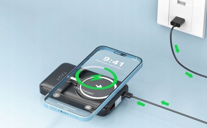 SZYBKI BEZPRZEWODOWY POWER BANK z MagSafe INDUKCYJNY PODSTAWKA 10000mAh zdjęcie 2