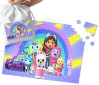 PUZZLE - KOCI DOMEK GABI WZORY Z BAJEK DLA DZIECI 192el + WORECZEK