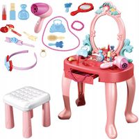 DUŻA TOALETKA DLA DZIEWCZYNKI Z LUSTREM SUSZARKA