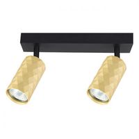 KINKIET LED GU10 GLAMOUR CZARNY ZŁOTY RUCHOMY 2X35W