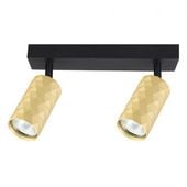 KINKIET LED GU10 GLAMOUR CZARNY ZŁOTY RUCHOMY 2X35W