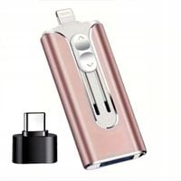 PENDRIVE 128GB 4w1 USB 3.0 LIGHTNING USB-C TELEFON iPHONE ANDROID PC RÓŻOWY