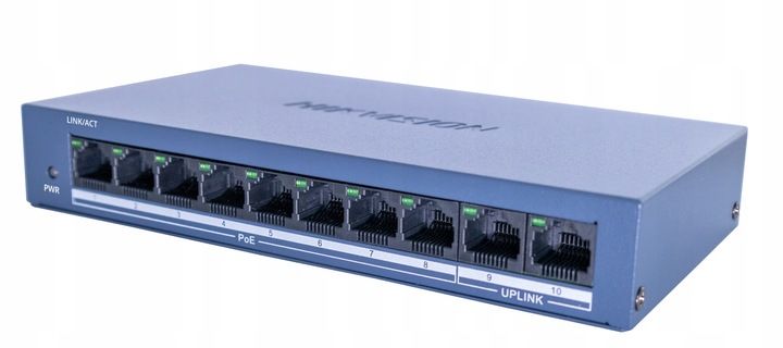SWITCH PoE 8x PoE do kamer HIKVISION 60W 10/100Mb zdjęcie 3