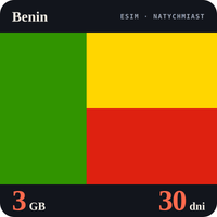 Karta eSIM Internet Benin 3 GB na 30 dni - bez rejestracji