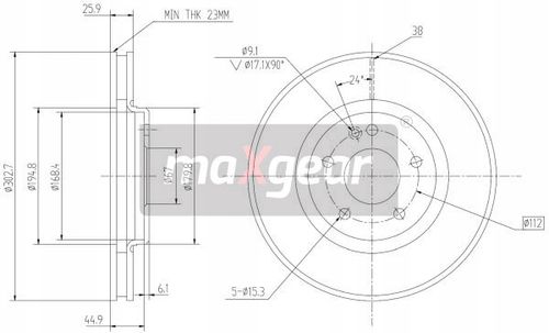 TARCZA HAM. DB P. W163 98- MAXGEAR na Arena.pl