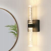 LAMPA KINKIET LED ŚCIENNY CZARNA KRYSZTAŁY NOWOCZESNY W KORYTARZU 12W 3000K