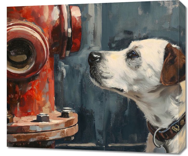 Obraz 70x60cm Kumpel przy Hydrancie zdjęcie 1