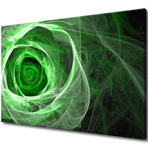 Obraz Płótno 120X80 Róża Fraktalna Green na Arena.pl