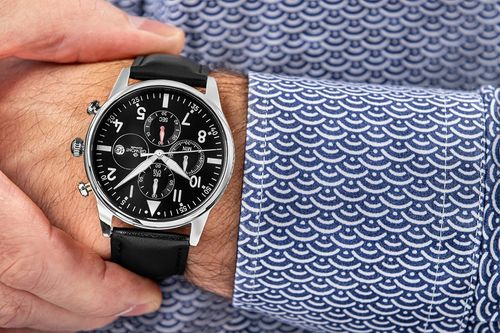 zegarek męski giewont chronograph sapphire czarno srebrny gw5630-a2 na Arena.pl