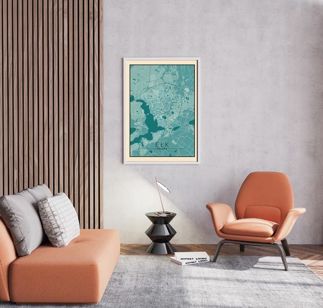 Ełk mapa vintage - plakat 60x80 cm zdjęcie 3