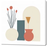 Obraz 100x100cm Kremowe Wazony