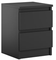 Szafka Nocna Do Sypialni 2 Szuflady Stolik Do Łóżka Pari 2 Czarny Mat