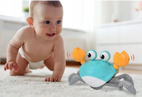 KRAB INTERAKTYWNY PEŁZAJĄCY UCIEKAJĄCY DŹWIĘK muzyka gra czujnik + BATERIE na Arena.pl