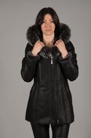 Kożuch damski – płaszcz zapinany na dwa zamki – NINA - rozmiar. L