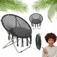 FOTEL SKŁADANY BOCIANIE GNIAZDO PODUSZKA DO OGRODU DOMU SZARY