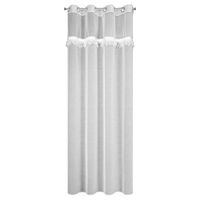Firana KIARA 140x250 biała z ozdobną obszywką na przelotkach
