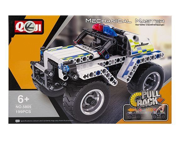 Klocki konstrukcyjne auto Policja białe zdjęcie 1