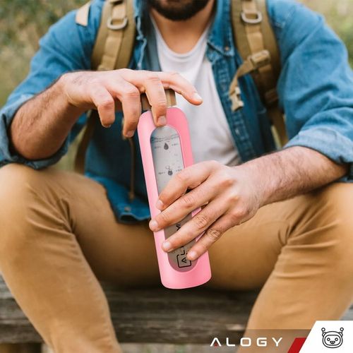 BUTELKA SZKLANA NA WODĘ BIDON MOTYWACYJNA SZCZELNA SILIKONOWE ETUI 1000 ML na Arena.pl