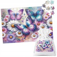 PUZZLE TRADYCYJNE - MOTYL MOTYLE ROBAK SKRZYDŁA WIOSNA KWIATY - 96 el