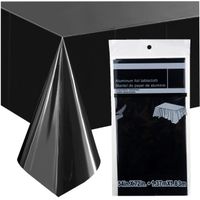 OBRUS IMPREZOWY FOLIOWY WODOODPORNE NAKRYCIE STOŁU HALLOWEEN CZARNY 137X183