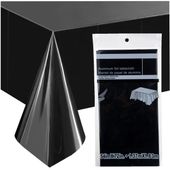 OBRUS IMPREZOWY FOLIOWY WODOODPORNE NAKRYCIE STOŁU HALLOWEEN CZARNY 137X183