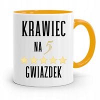 Kubek Żółty Dla Krawca Na 5 Gwiazdek Prezent Z Nadrukiem Ze Zdjęciem