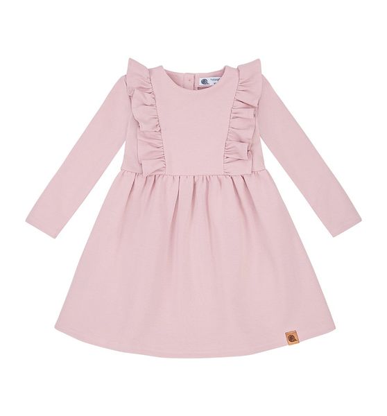 Sukienka z falbanką brudny róż 128 zdjęcie 1