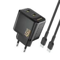 ładowarka sieciowa dudao a28pceu pd 45w gan 2xusb-c z kablem usb-c