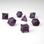 Irydyzujący Fiolet Czerń Set | 5 cm | Metal | Kości | Dark Gothic