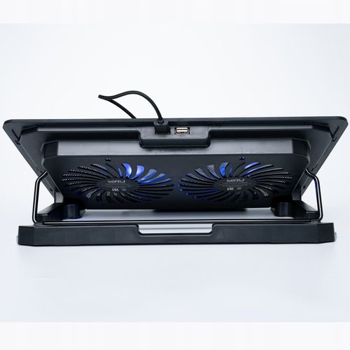 PODSTAWKA CHŁODZĄCA POD LAPTOPA 15,6" CZARNA REGULOWANA PODKŁADKA LED Z USB na Arena.pl