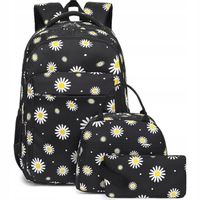 Plecak Szkolny dla Dziewczynki Tornister do Klasy 1 3 Zestaw 3w1 Stokrotki