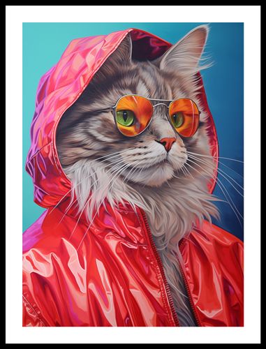 Plakat 40x55cm Kot w Stylu na Arena.pl