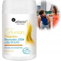 Aliness CYTRYNIAN MAGNEZU WITAMINA B6 250g MAGNEZ SKURCZE MIĘŚNI STRES