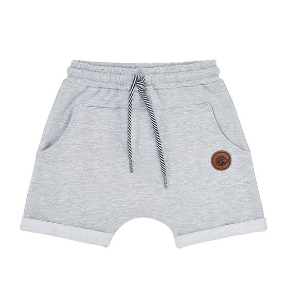 Krótkie spodenki chłopięce szary melanż 134 zdjęcie 1
