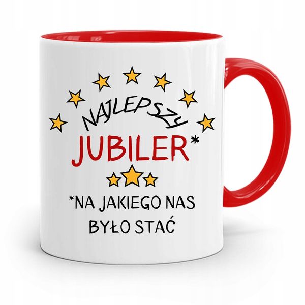 Dla Jubilera Kubek Czerwony Najlepszy Jubiler Z Nadrukiem Ze Zdjęciem zdjęcie 1