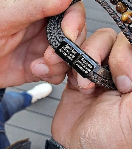 Bransoletka TYGRYSIE OKO dla taty GRAWER CZARNA na Arena.pl