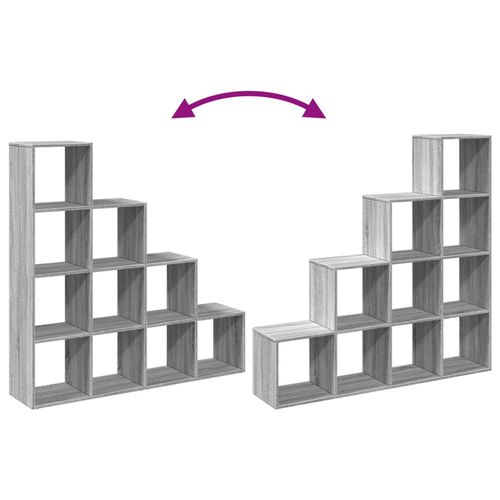 Regał przegroda, 4 poziomy, szary dąb sonoma, 131,5x29x131,5 cm na Arena.pl