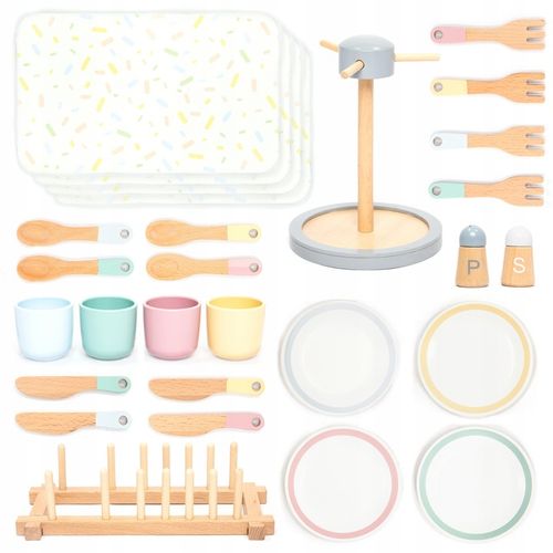 UMU Zestaw naczyń drewnianych dla dzieci 28 szt. na Arena.pl