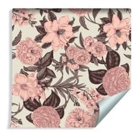 Tapeta Dekoracyjna Pastelowe Kwiaty w Stylu Vintage Retro