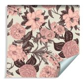 Tapeta Dekoracyjna Pastelowe Kwiaty w Stylu Vintage Retro